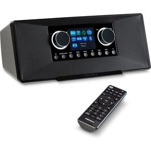 MEDION P85333 internetradio met DAB+ (wifi, FM, Spotify Connect, Amazon Music, DLNA, USB, hoofdtelefoonaansluiting, AUX, stereo line-out cinch, slaaptimer) zwart