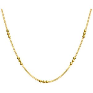 Silventi 9NBSAM-G210120 Gouden ketting - Ankerschakel met Bolletjes - 0,6 mm - 3 mm Doorsnee - 60 cm - 14 Karaat - Goud