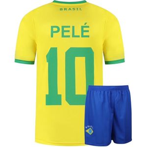 Brazilie - Voetbaltenue Thuis Pele - Voetbaltenue - Kinderen - Shirt en Broekje