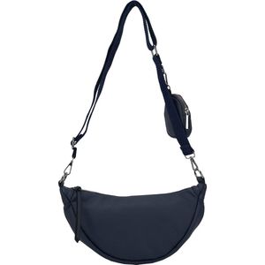 THL Design - Halve Maan Tas - Dames Crossbodytas - Banana Bag - Festival Tasje - Vegan Leer - Jeans Blauw