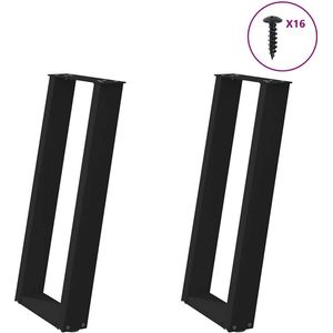 vidaXL - Console - tafelpoten - 2 - st - U-vormig - 38x(72-73) - cm - staal - zwart