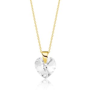 Montebello Ketting Amy HZ77 - Swarovski® Hart - 925 Zilver Verguld - Ø10mm - 45cm