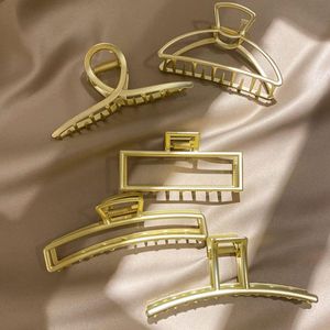 6 stuks klauwclips, haarklemmen, antislip metalen haarklemmen voor vrouwen en meisjes, met sterke grip, halve maan haarspeld voor dik dun haar (goud)