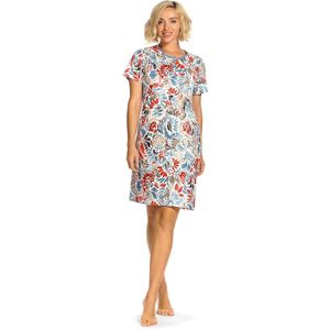 Ascafa Nachthemd 'Jolly Wake Up' - Dames Nachtmode - Korte Mouw - Licht Blauw - Maat 40