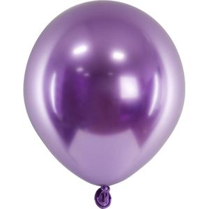 Partydeco - Ballonnen Chrome Glossy Paars(10 stuks)