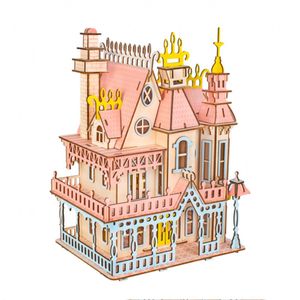 Bouwpakket Poppenhuis Villa Fantasia- klein 1:36- kleur