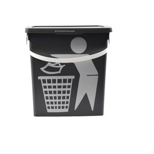 Handig klein afvalbak containertje 100% BIO recyclable | 23x16x13.5 cm| organisch afval 4.5 liter Grijs | 1 Stuks afvalemmer