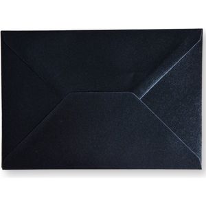 Cards & Crafts 100 Luxe Metallic C6 enveloppen - Zwart - 16,2x11,4 cm - 110 grams - 162x114mm