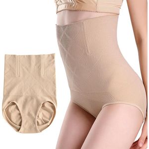Figuurvormende tanga voor dames | Platte buik | Hoge taille compressieondergoed | Naadloze tanga | Geel - Maat XL