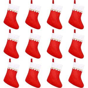 Kerstsok, rode non-woven stof, gouden rand