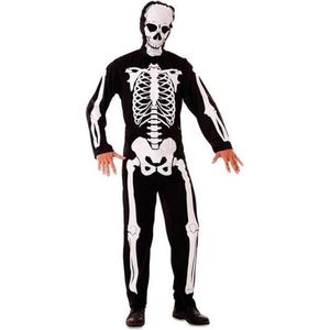 Witbaard Verkleedjumpsuit Skelet Polyester Zwart/wit Maat M/l
