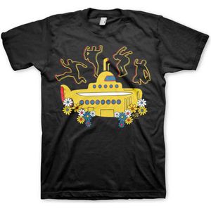 The Beatles Unisex Tshirt -2XL- Yellow Submarine Zwart
