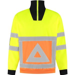 JS Verkeersregelaar Zipsweater - Oranje/Geel - Maat XL