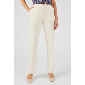 Damart - Stretchbroek met fantasiegesp, pull-on model - Dames - Beige - 46