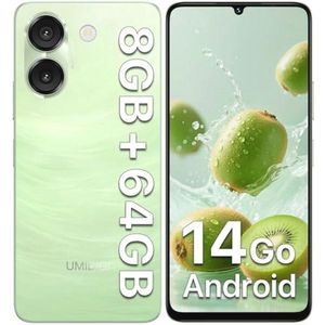 Smartphone met Android 14 Go, 8 GB RAM, 64 GB opslag, 6,75 inch HD-display, Dual SIM 4G, Octa-Core, 13 MP camera, 5000 mAh batterij