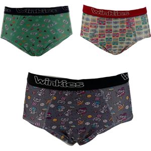 Embrator jongens Onderbroeken 3-stuks overall print  mix maat 92/98