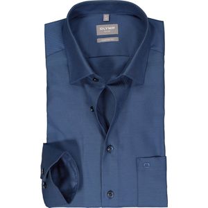 OLYMP comfort fit overhemd - twill - rookblauw - Strijkvrij - Boordmaat: 41