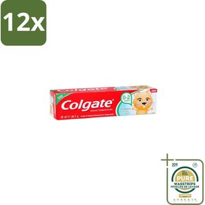 Colgate - Aardbeismaak - Kindertandpasta - Voor 0 tot 2 jaar oud - 50ml - Voordeelverpakking - 12 stuks - Aardbeismaak tandpasta - Kindertandpasta