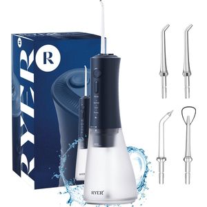 Waterflosser - Monddouche met 4 Opzetstukken - 3 Standen - IPX7 Waterproof - Draadloos - RYER
