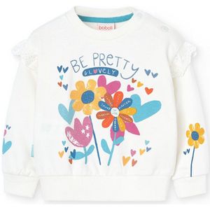 Boboli - Fleece Sweatshirt - Wit - 18 Maanden - Meisjes