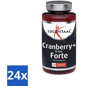 24 x Lucovitaal - Supplement - Cranberry X-tra - Lactobacillus - 120 Capsules - Cranberry Supplement - Blaasgezondheid - Urineweg Ondersteuning - Lactobacillus - Darmflora