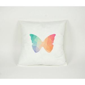 Kussensloop Geometrische Vlinder - Sierkussen - Dieren Decoratie - Kinderkamer - 45x45cm - Exclusief Vulling - PillowCity
