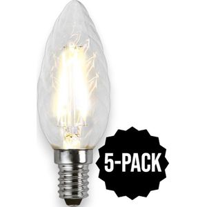 5-Pack | Kaarslamp - E14 - 2W - Extra Warm Wit - 2700K - Filament - Helder