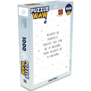 Puzzel Spreuken - Always be yourself - Unicorn - Quotes - Meisjes - Legpuzzel - Puzzel 1000 stukjes volwassenen