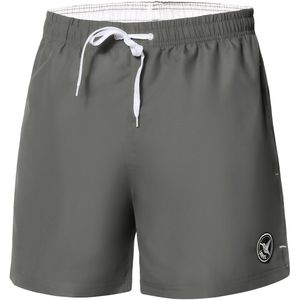 Ladeheid Heren Zwembroek Sneldrogende Sportieve Zwemshort met Mesh Binnenbroekje, Zakken, Elastische Tailleband en Koord, Voor Strand, Zwembad of Gym LA40-198” (Grijs, S)