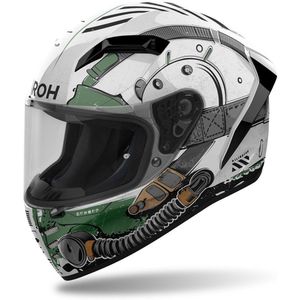 Airoh - Connor Alligator - Integraalhelm - Wit / Groen - Glans