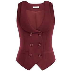 Damesvest met gebogen revers, V-hals en geruit design - Comfortabel en stijlvol