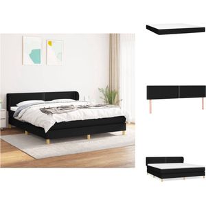 vidaXL Boxspringbed - Comfort - Bed - 180x200 - Zwart - Met verstelbaar hoofdbord en pocketvering matras - Bed