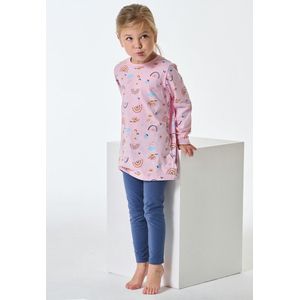 SCHIESSER - Nachtkledij - Violetblauw/Oudroze - 2-delig - Lang