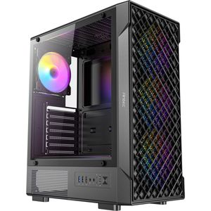 Antec - VX310 - PC-behuizing - Zwart - Midi Tower ATX met Glazen Zijpaneel