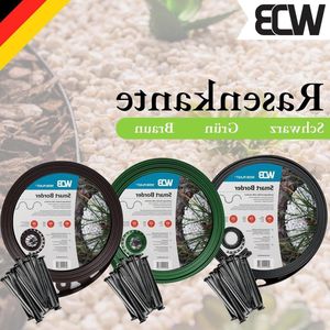 Flexibele kunststof rand - lengte 10 m - hoogte 4 cm - zwart RAL 9005 met bevestigingsspijkers Lawn Edging