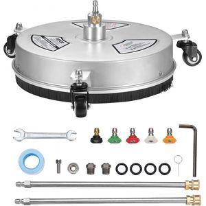 hogedrukreiniger RVS oppervlaktereiniger 3,7L/min oppervlaktereiniger hogedruk φ380mm bestratingsreinigingsapparaat Max.4000PSI terrasreiniger dubbel sproeisysteem 0°/15°/25°/40°/65° spuithoek