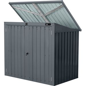 AXI Oscar metalen Containerombouw Tuinkast Antraciet - Kliko ombouw met slot voor 2 afvalcontainers – Max. 240L – Goede ventilatie