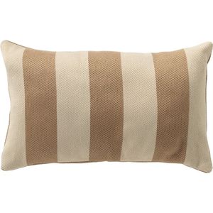 Dutch Decor CYRUS - Sierkussen 30x50 cm - waterafstotend en uv-bestendig - gestreept - Irish Cream - beige