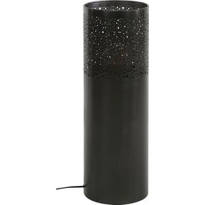 Vloerlamp zwart nikkel | 1 lichts | Cilinder Ø 20 cm | hoogte 60 cm | modern design | sfeerverlichting | woonkamer / kantoor