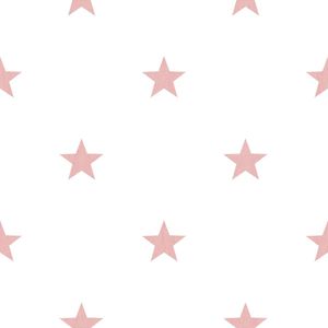 Hashtag - Vliesbehang - Behang Slaapkamer - Sterren - Roze - 10 x 0.53 M.