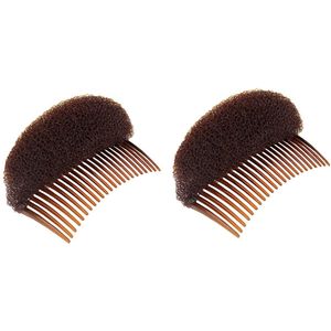 Onzichtbare Pluizige Haarclip - 2 Stuks - Geschikt voor Perfecte Puff Haar - Do Beehive haarstijltool haarkam - Geschikt voor Dames en Meisjes - Bruin