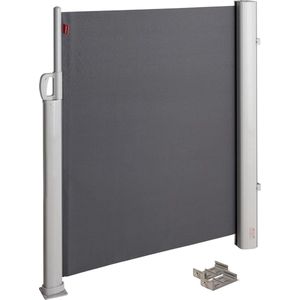 Zijmarkies exclusief 100x350 cm antraciet - ideale inkijkbescherming - balkon terras tuin - zonwering regenscherm windscherm - bevestigingen - geïmpregneerd waterafstotend windscherm oprolbaar