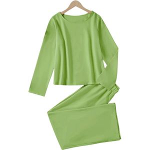 Nivard Linnen Broek Dames - Zomerbroek - Volwassenen - Lange Broek - Pantalon - Strandbroek - Zomer - Ibiza Stijl - Felgroen - Maat S