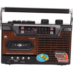 Draagbare Retro Cassette- en Radiospeler met Heldere Geluidskwaliteit voor Thuisgebruik