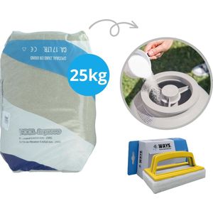 Pool Improve - Filterzand voor filterpomp - 25 kilo & WAYS Scrubborstel
