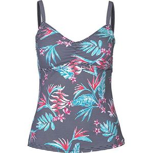 Dames tankini met bloemen en strepen