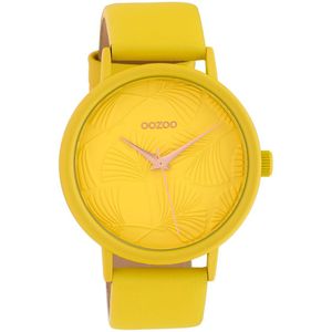 OOZOO Timepieces - Gele horloge met gele leren band - C10395