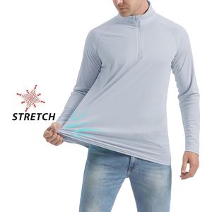 UV-shirt heren met lange mouwen en 1/4 ritssluiting - Sneldrogend sportshirt met UPF 50+