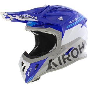Airoh - Aviator Ace 2 - Crosshelm - Glans Blauw Wit Grijs