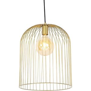 QAZQA wire - Design Hanglamp - 1 lichts - Ø 350 mm - Goud/messing - Woonkamer | Slaapkamer | Keuken